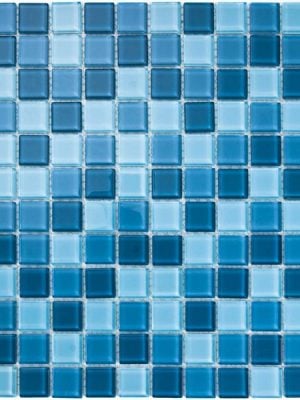 Azul Traful glossy glass mosaic tile that comes in small squares in the shades of blue. Ideal for kitchen, vanity backsplash and bathroom walls, and pools.Azul Traful glossy glass mosaic tile that comes in small squares in the shades of blue. Ideal for kitchen, vanity backsplash and bathroom walls, and pools.