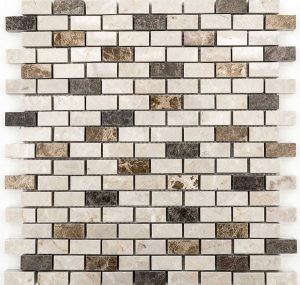Bottucino, Dark Emperor and Light Emperor Marble Mix Mini Bricks Mosaic Tile