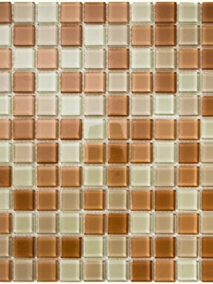 Beige Arid Mini Square Brown, Light Brown and Beige color glass mosaic for kitchen backsplash and bathroom walls