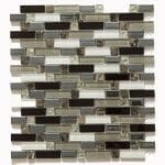 Dubai Strips 1 Dubai Strips Glass and Stone Mix Mosaic Tile. Brown Marble Inserts and Brown, Grey Glass Pieces for kitchen backsplash and bathroom walls