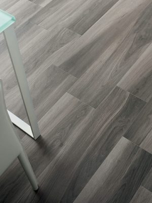 Grey Wood Tile Floorins with Gardenia rectified porcelain tile from Italy