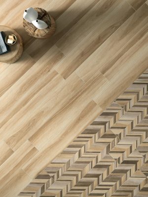 Wood textured tile Gardenia honey is a porcelain floor tile from Italy