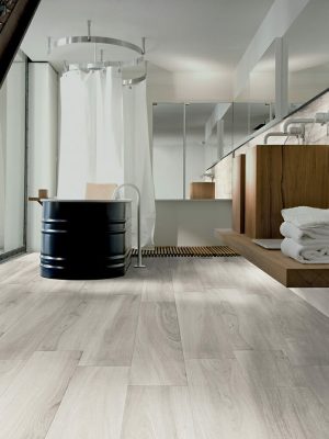 white wood look tile Gardenia White Italian porcelain floor tile