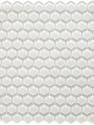 Hexa Vetro Bianco comes as hexagon shaped small glass tiles in white color. It's an elegant design to finish up the kitchen backsplash or bathroom walls.