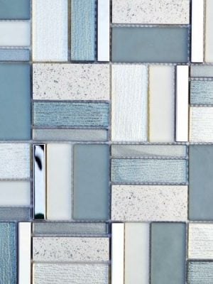 Helsinki Baltic Glass And Metal Mixed Mosaic Tile For Kitchen Backsplash and bathrooms