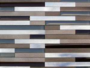 Lund Strips Aluminum Mosaic Tile with multi colors for kitchen backsplash and bathroom walls