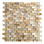 Agra Amber Decorative Tile 1 Agra Amber is a beautiful decorative tile that comes in small bricks mix with a glossy look for kitchen, vanity backsplash, and bathroom walls.