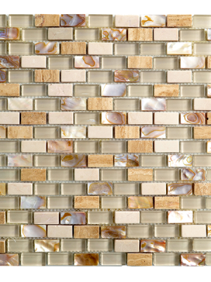 Agra Amber is a beautiful decorative tile that comes in small bricks mix with a glossy look for kitchen, vanity backsplash, and bathroom walls.