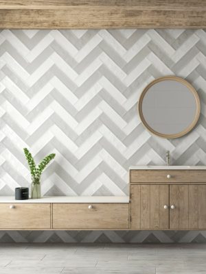 Light Grey Subway Tile in the Maiolica Style