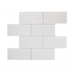 3x6 white glass subway tile