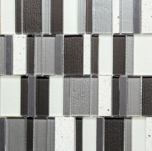 Suomi Grey Glass, Metal and Quart Mixed Mosaic Tile For Kitchen backsplash and bathroom walls