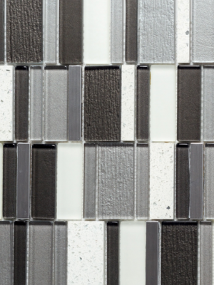 Suomi Grey Glass, Metal and Quart Mixed Mosaic Tile For Kitchen backsplash and bathroom walls