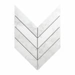 White Dolomite Chevron tile is a high-end accent tile that can be used on walls or floors for a statement. It's ideal for kitchen backsplash and bathrooms.