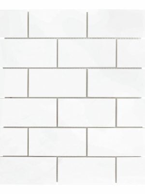 White Dolomite subway tile for shower floor and wall, kitchen backsplash, bathroom wall or floors.