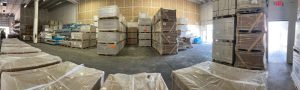 picture showing a warehouse full of porcelain tiles.