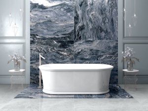 Explosion Blue Porcelain tile is the replica of a stunning granite.