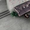 Grey concrete look tile flooring with milagro grey.
