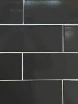dark grey color glossy subway tile in large size
