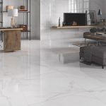 white flors with a porcelain tile