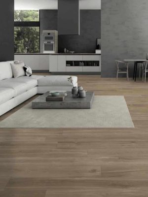 Hardy Miel is a porcelain tile that looks like wood from Spain in light earth tones