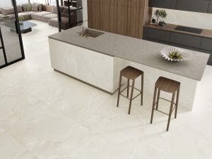 Scarlet Ivory polished tile that looks like Onyx