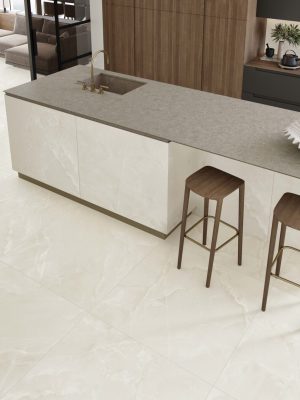 Scarlet Ivory polished tile that looks like Onyx