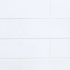 Large White Subway tile that comes in the 4x12 size with glossy finish