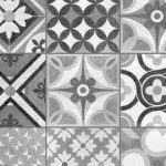18x18 Heritage Decorative Tile 1 black and white decorative floor tile heritage mono