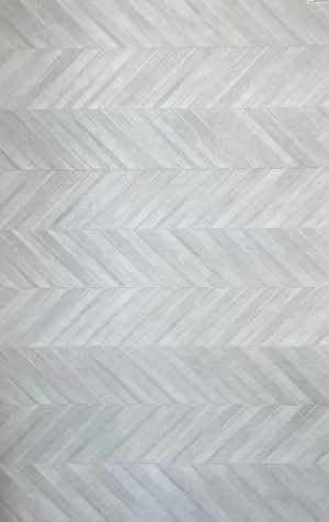 accent wall with gray chevron tile