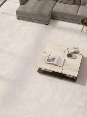 Travertine look tile Cascade White 48x48