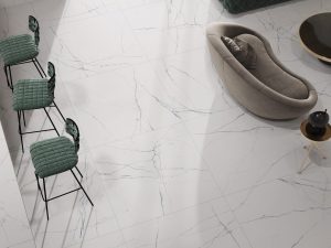 Acquilea Blue matte porcelain tile.