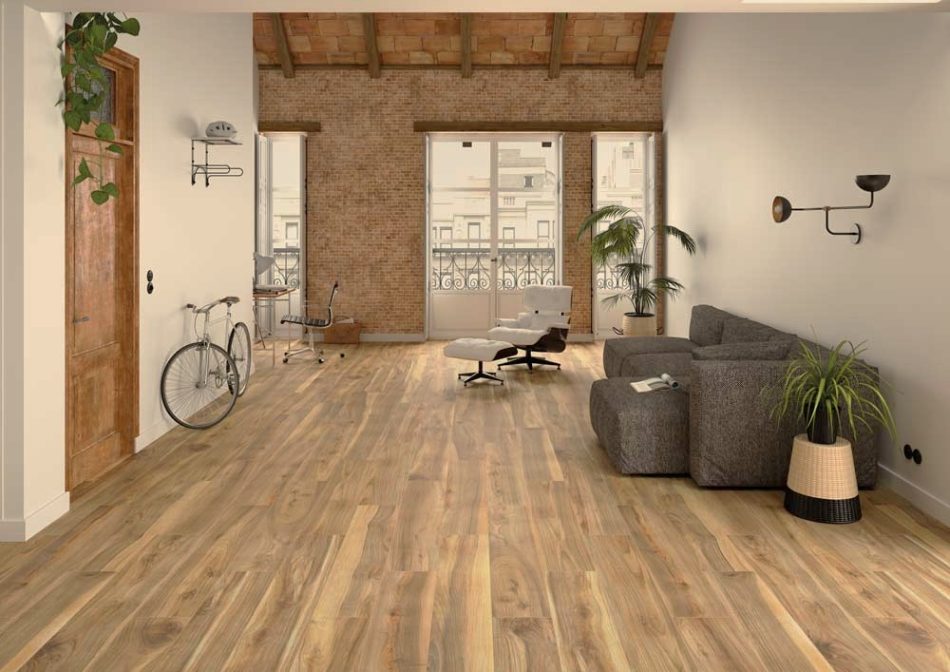 9x47 Sabik Miele. porcelain plank tile interior floor