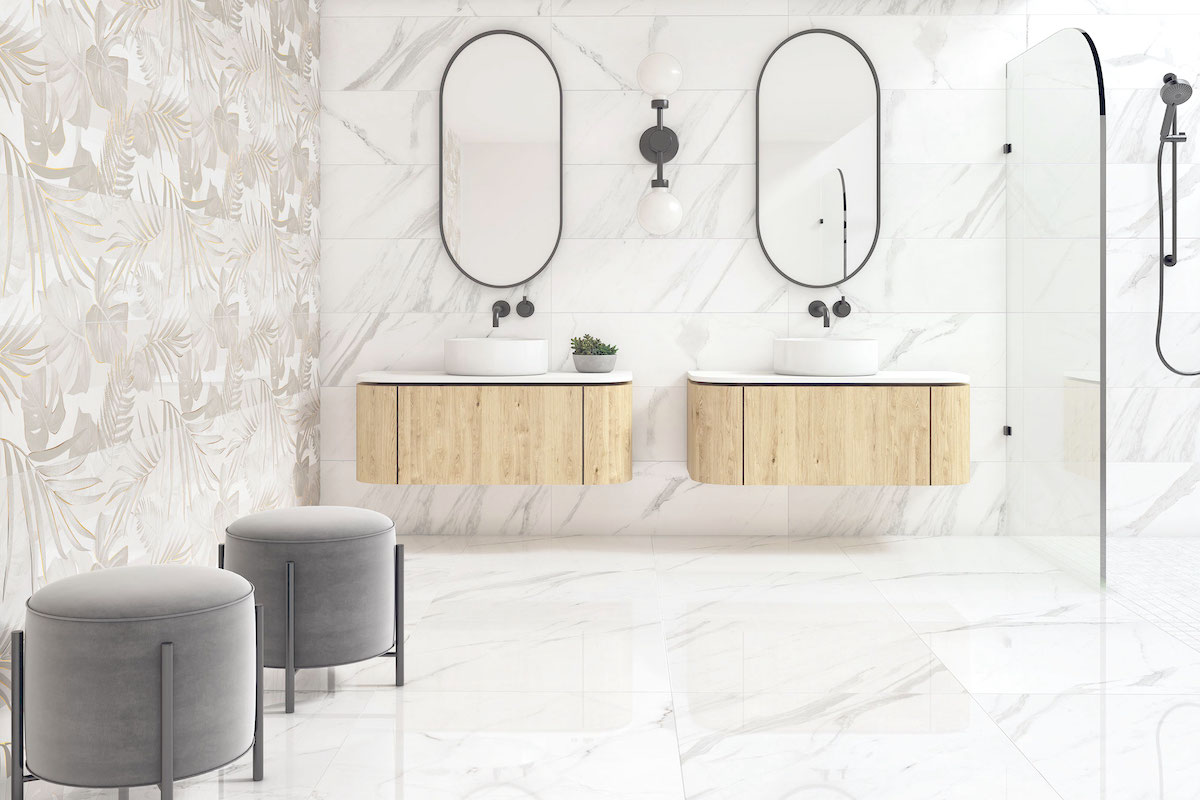 White Porcelain Tile Baranello 30x30 - Tiles & Stone Warehouse
