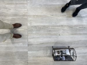 porcelain floors with reclaimed wood tile