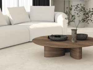 Light Travertine Tile 48x48 ivory porcelain floor in a modern interior