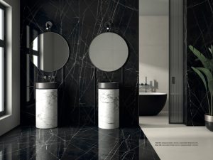 Bathroom With Black Porcelain slab