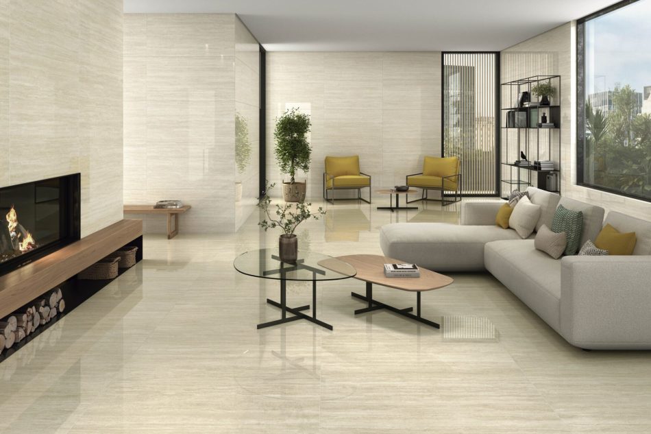 Fortune Natural: 24x48 travertine look polished tile
