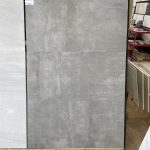 24x48 gray porcelain tile with the look of industrial floors
