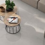 Cosmo Grey large grey floor tile in a modern living room
