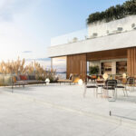Choosing the Perfect Outdoor Tiles: Safety, Style, and Heat Tips 1 outside patio with 48x48 tile floor in light tones