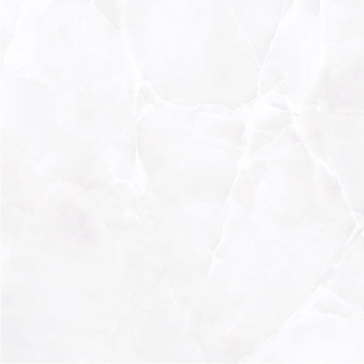 Design picture of White Saphire 48x48 polished porcelain tile that has cloudy movement in very light colors.
