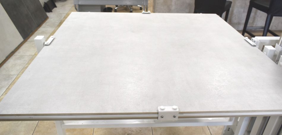 picture showing semi polished finish of The Steel tile