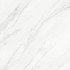 Close-up of Blanco Ibiza 48x48 matte tile showing diagonal grey marble-style veining