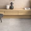 Tahoe Grey Concrete look porcelain tile room setting picture