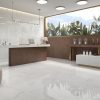 a spa lobby with Crystalline tile on the floor and wall