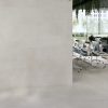 White limestone-look porcelain tile as wall and floor tile