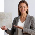 Online Tile Samples 1 A designer who is happy after haven seen the large size of her online sample