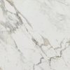 A realistic matte finish Calacatta Michelangelo tile with grey and gold veining