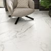 pictures showing graphic details of Statuario White Italian tile