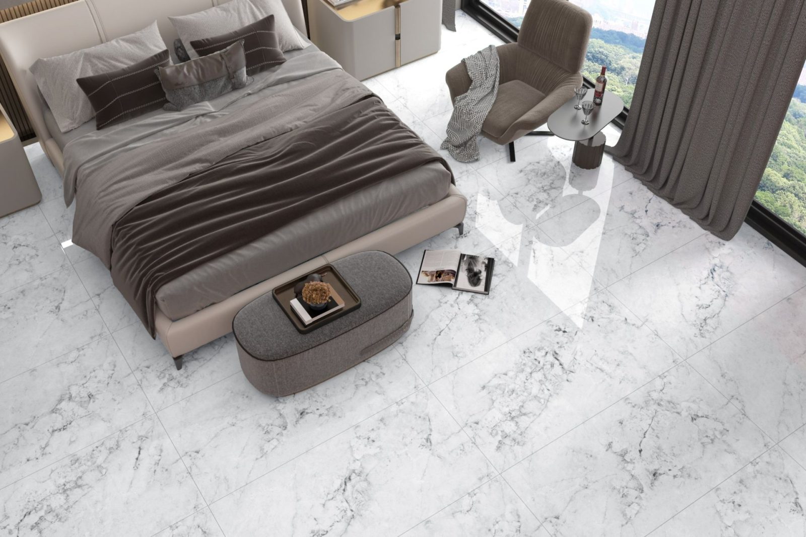Bedroom Tile Design Ideas 55 Elegant bedroom with marble flooring